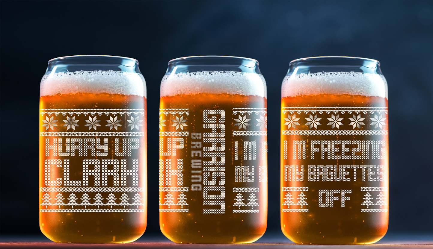 Hurry Up Clark: 16oz Can Glass