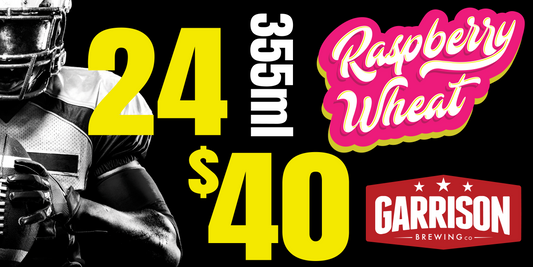 Football Deal!! 24 Pack: Raspberry Wheat (355ml cans) – $40.00!